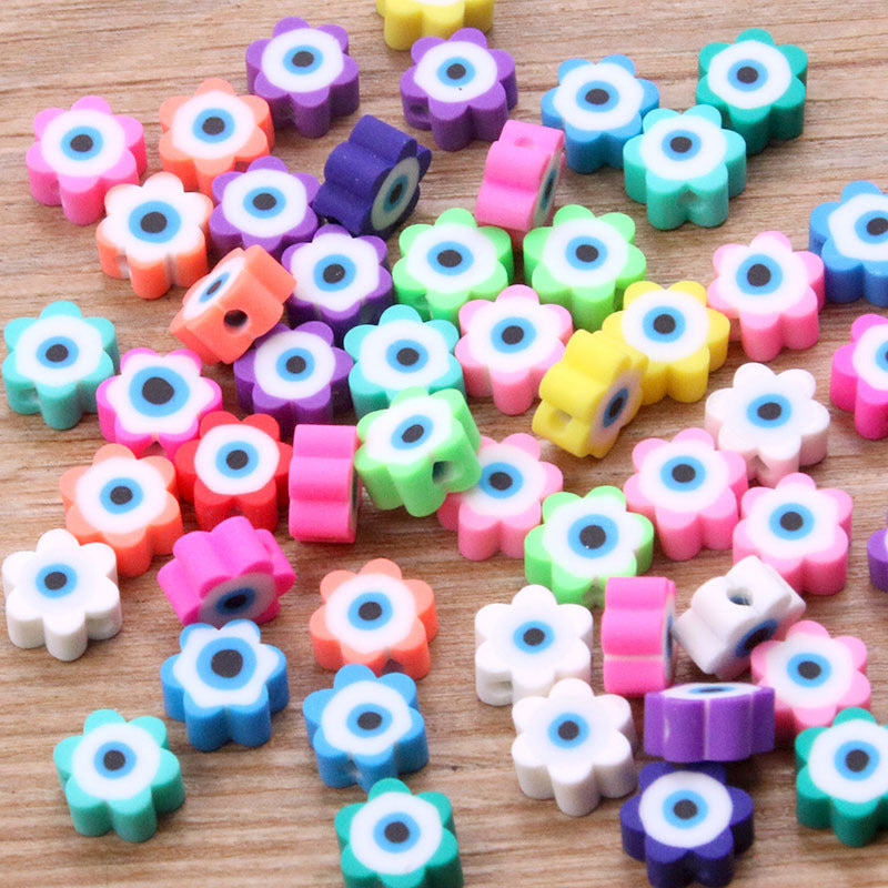 Wholesale 20pcs Soft Pottery Perforated Tablets Animal Fruit Heart Beads